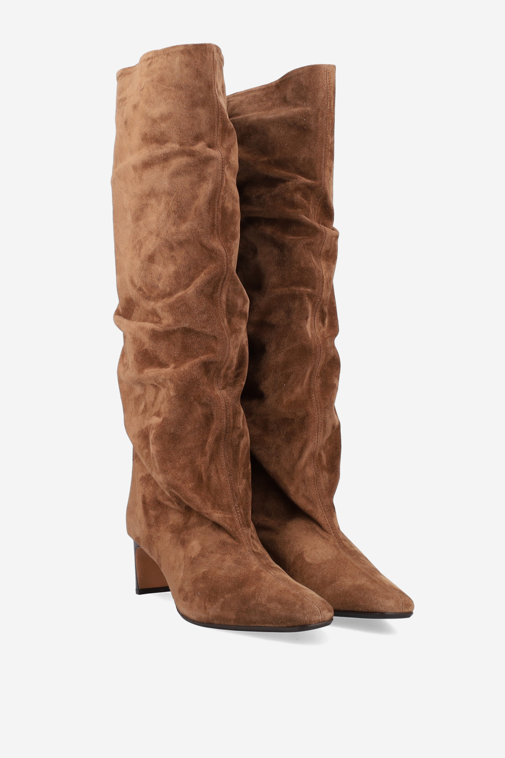 Draped suede boots