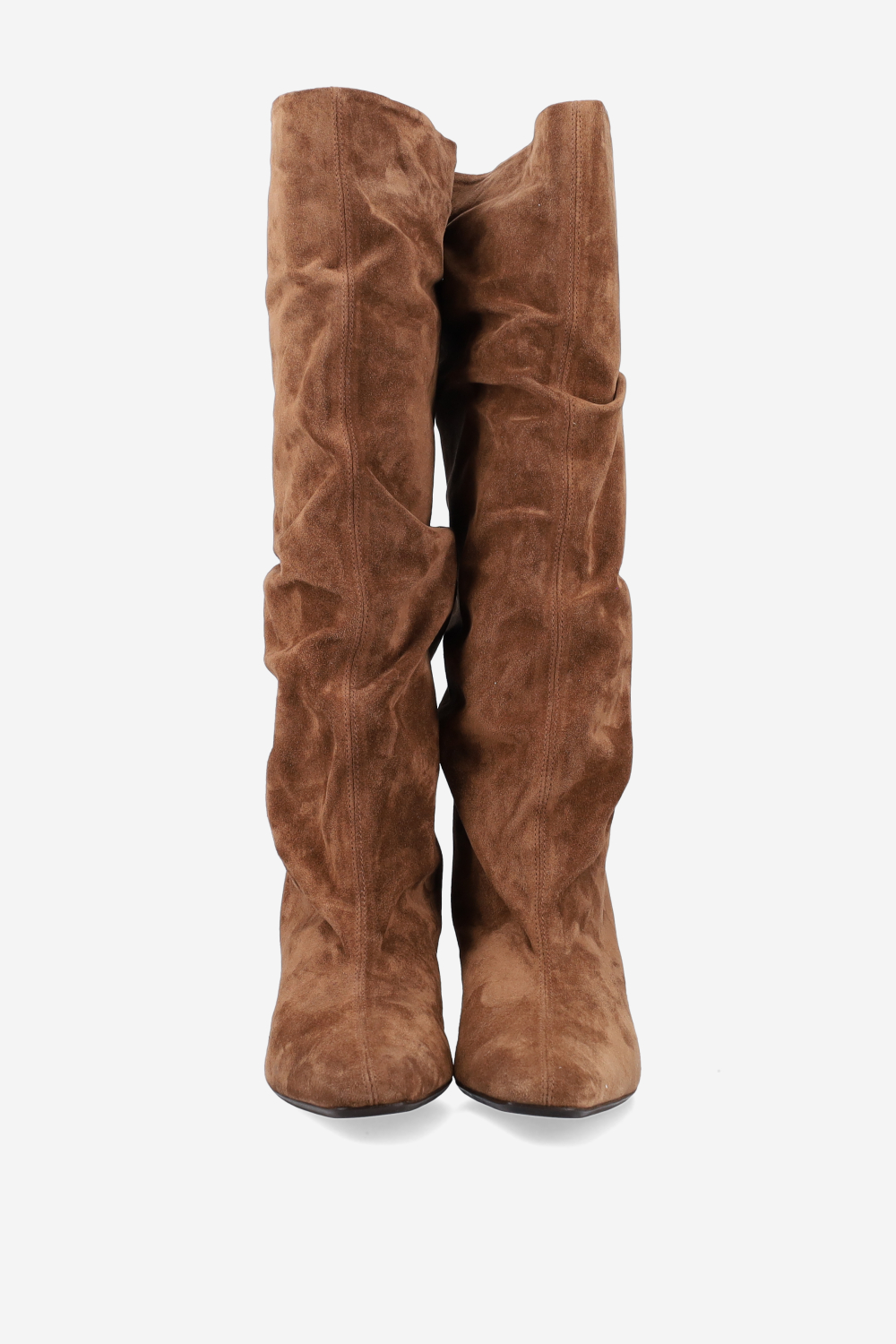 Draped suede boots