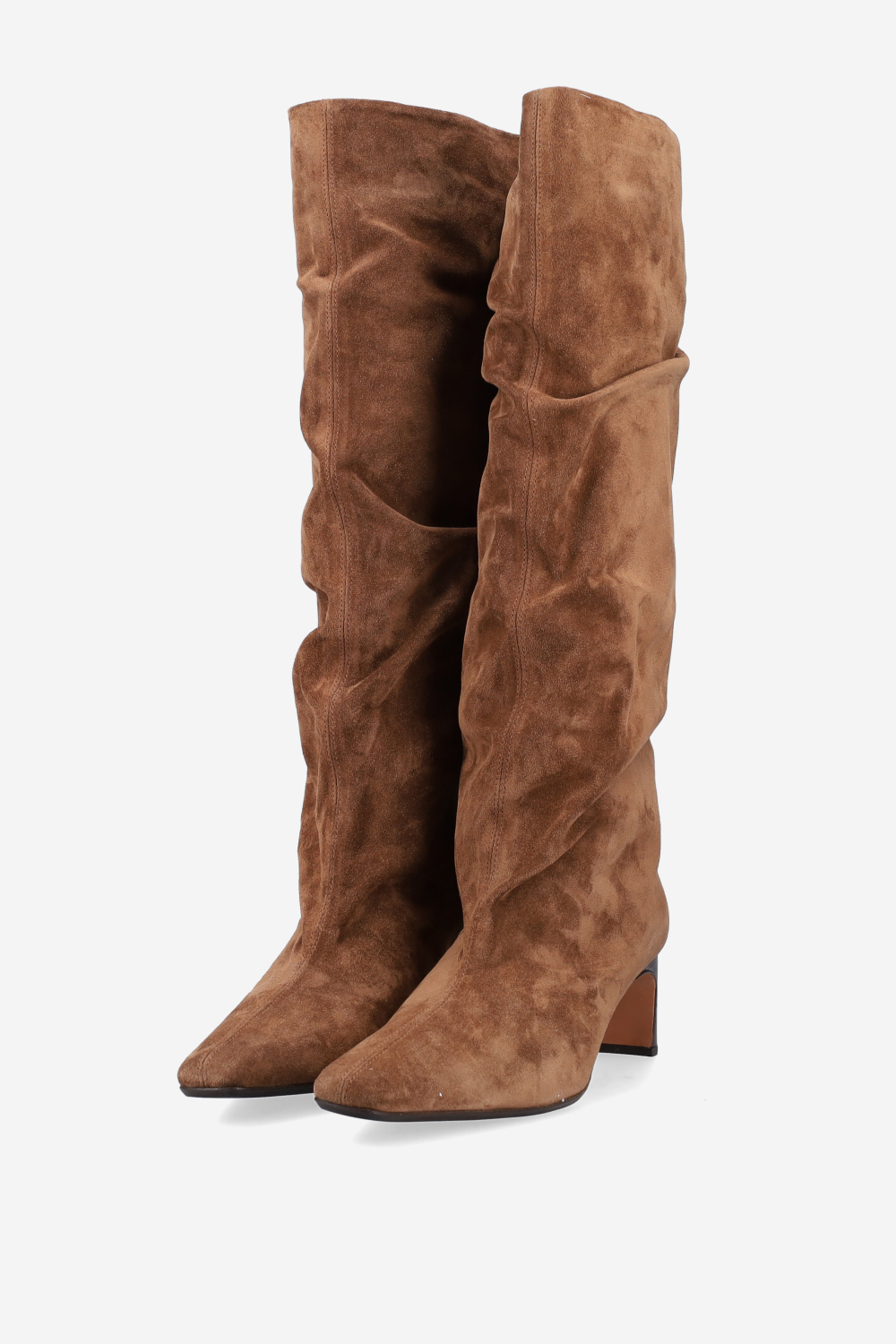 Draped suede boots