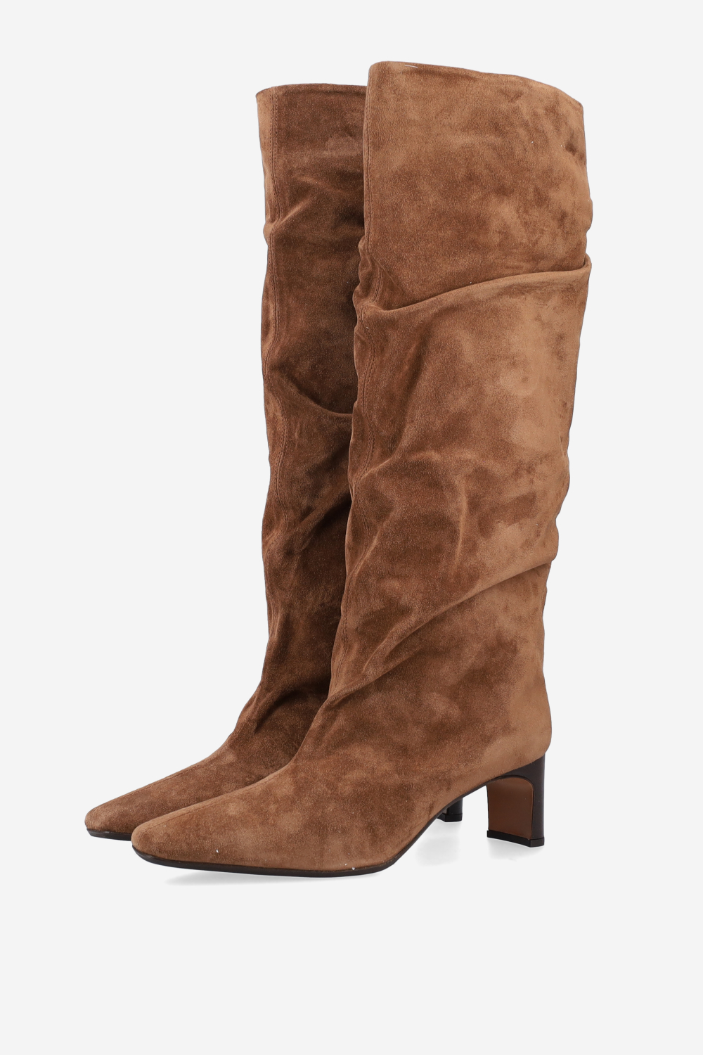 Draped suede boots
