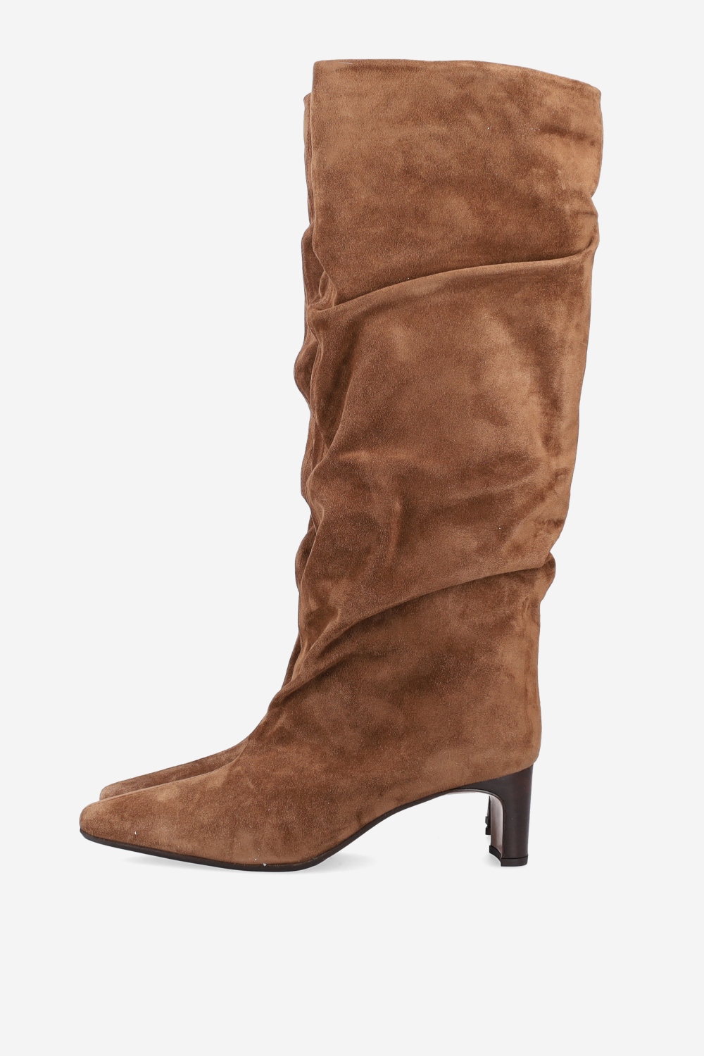Draped suede boots