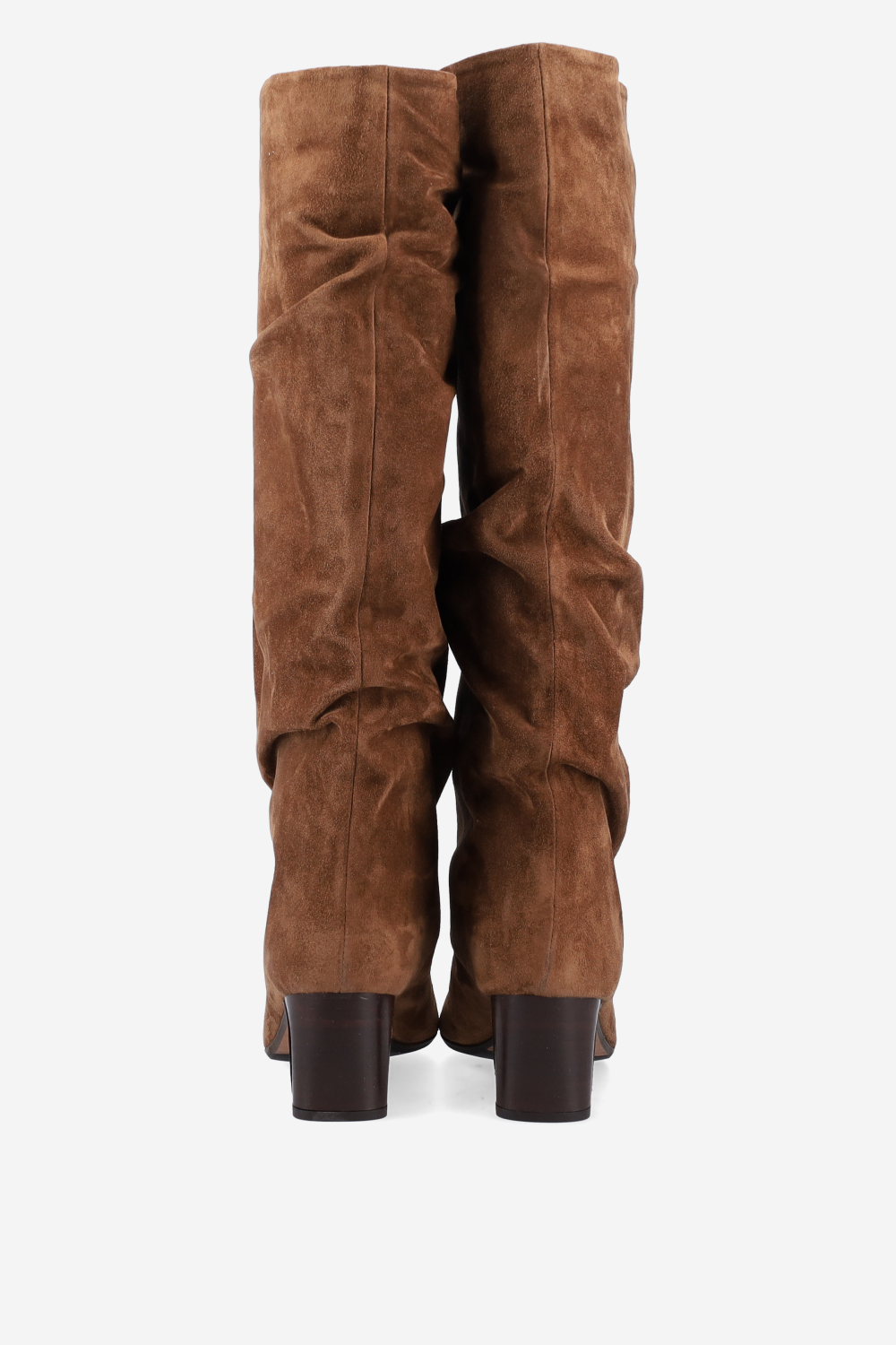Draped suede boots