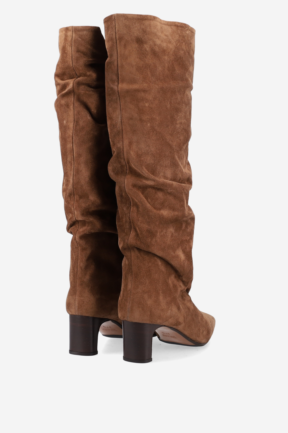 Draped suede boots