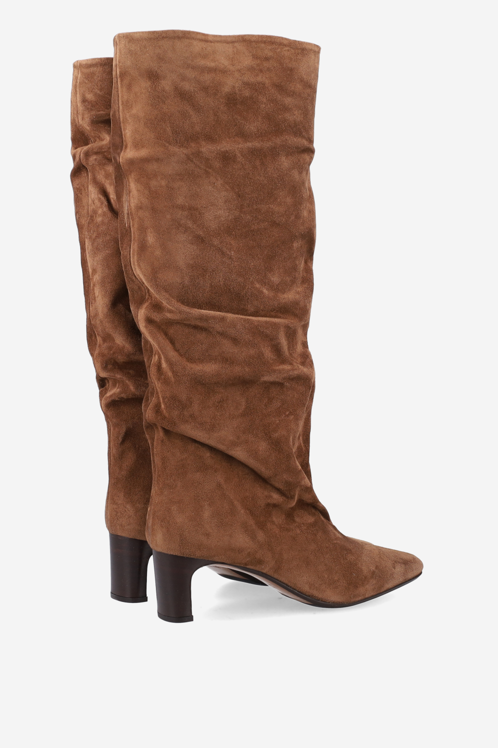 Draped suede boots