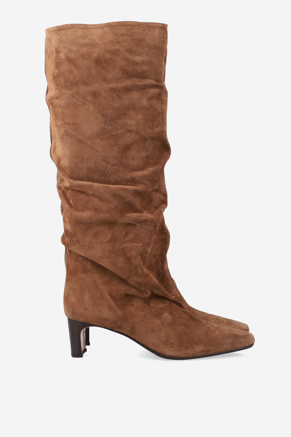 Draped suede boots
