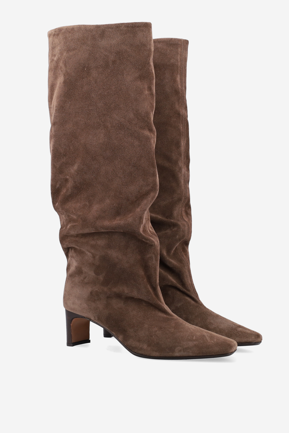 Draped suede boots