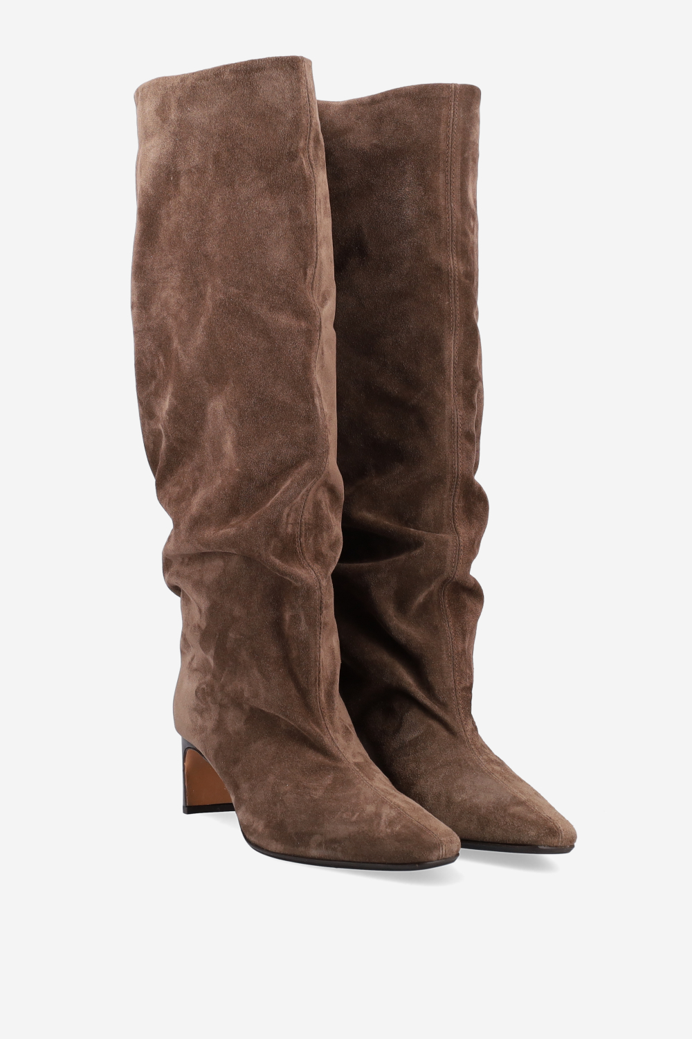 Draped suede boots
