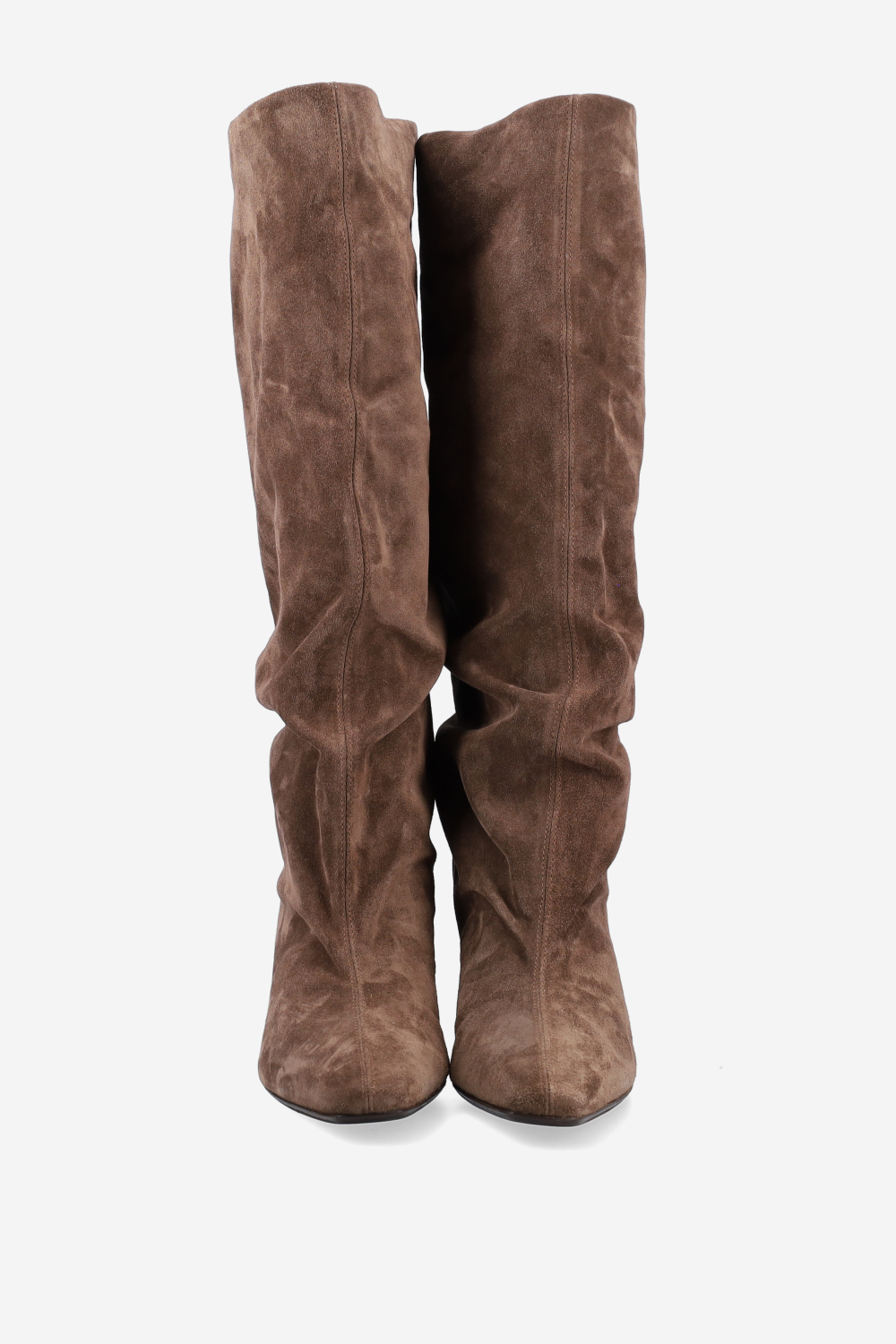 Draped suede boots