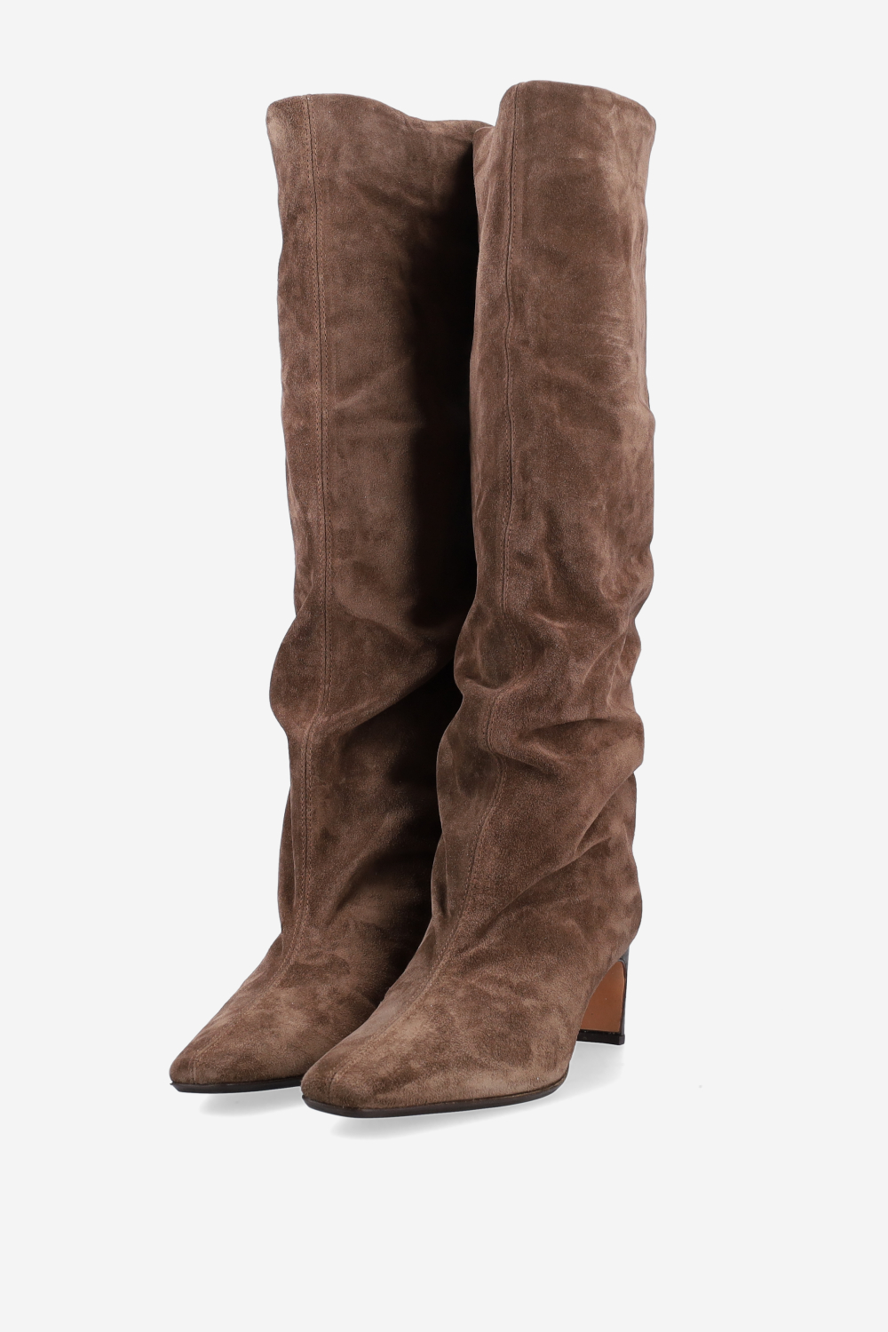 Draped suede boots