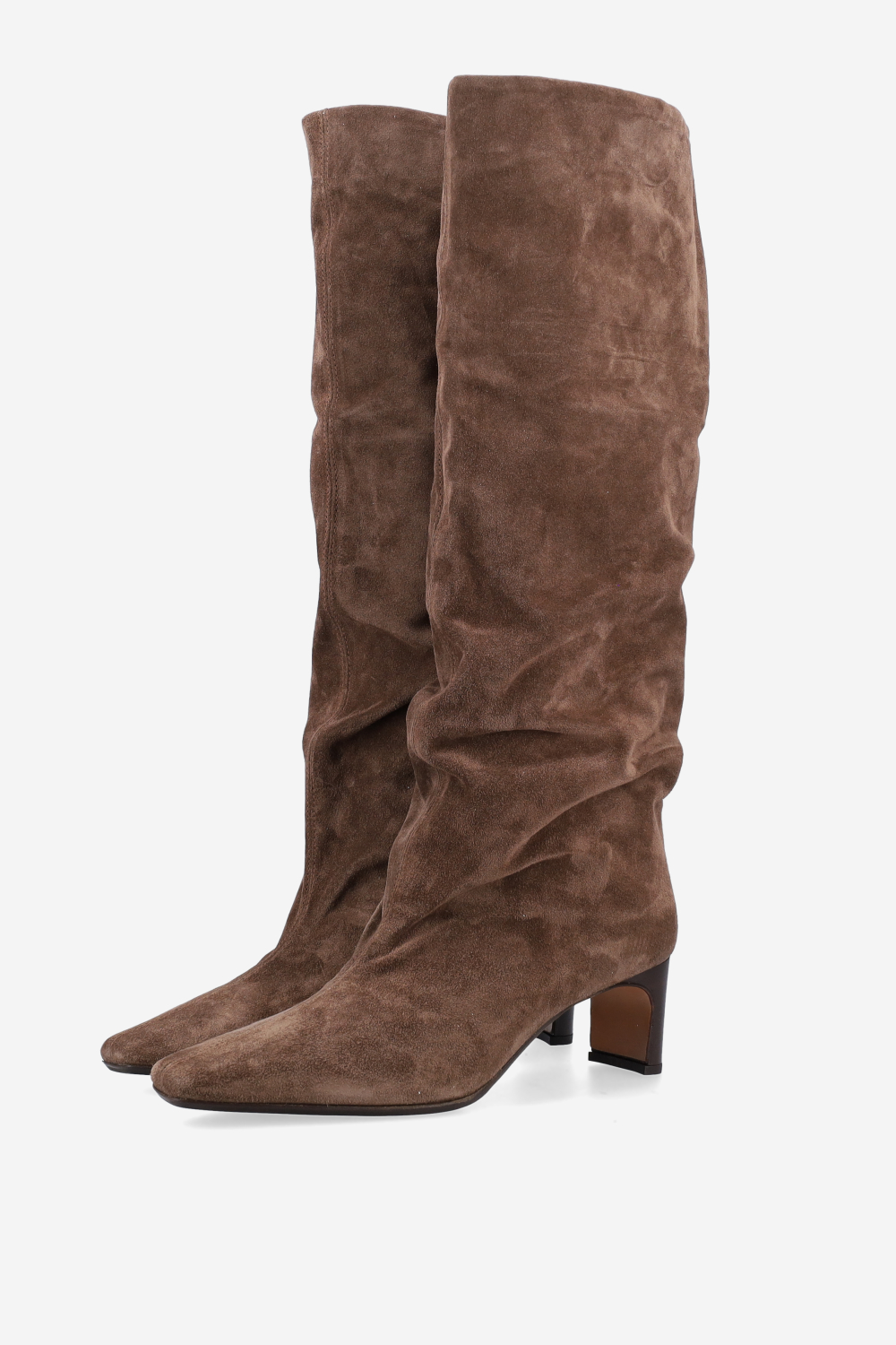Draped suede boots