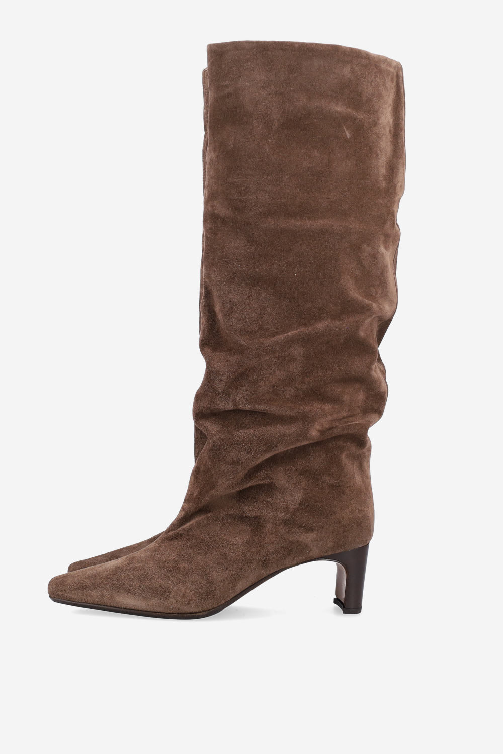 Draped suede boots
