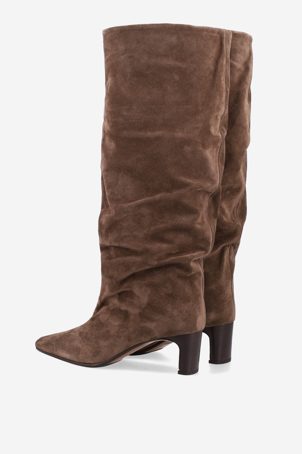 Draped suede boots
