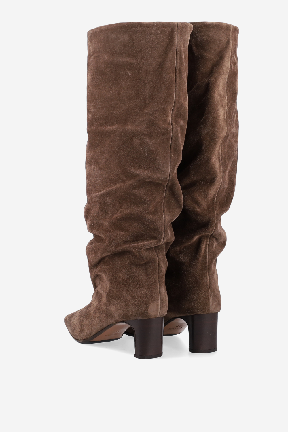 Draped suede boots