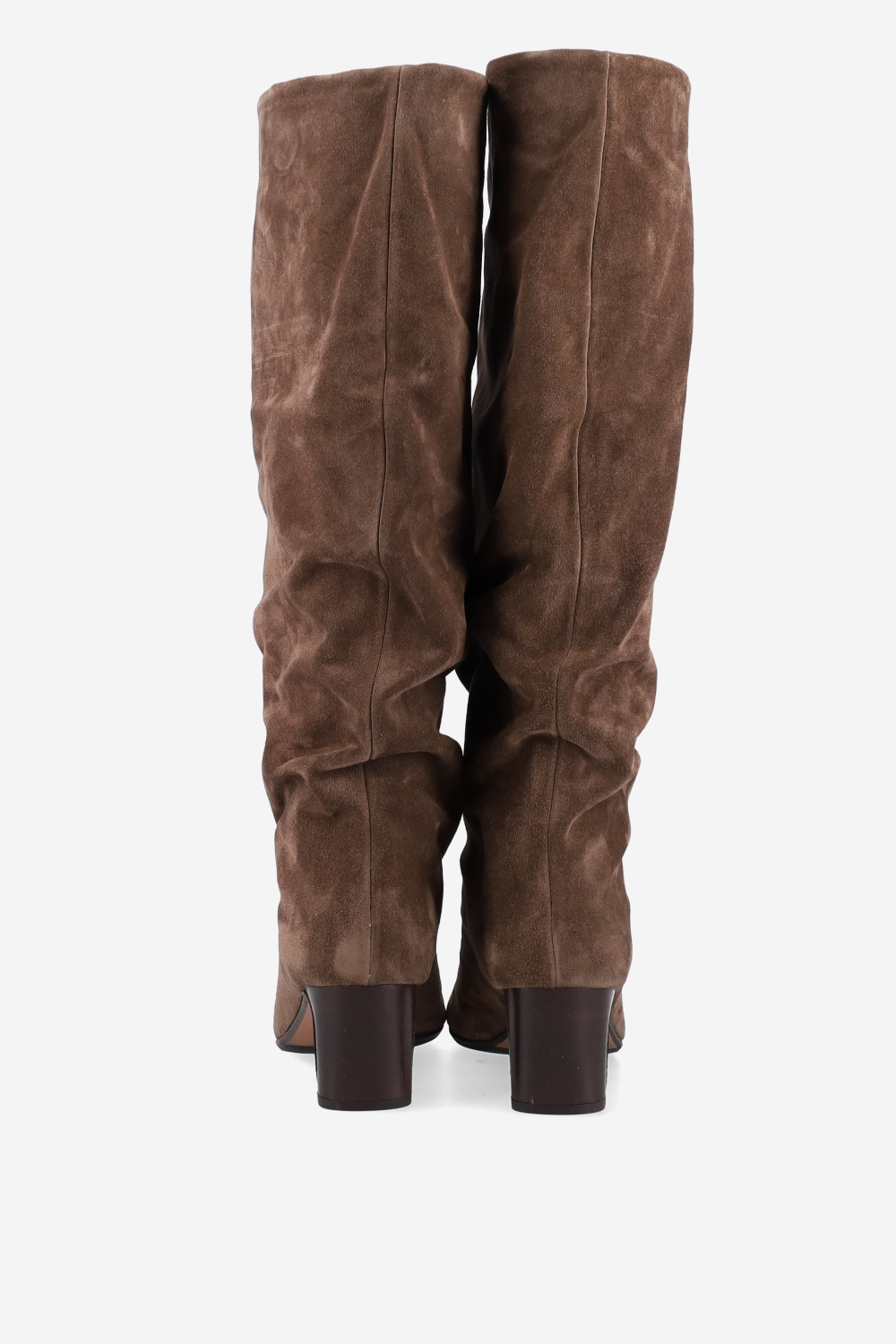 Draped suede boots