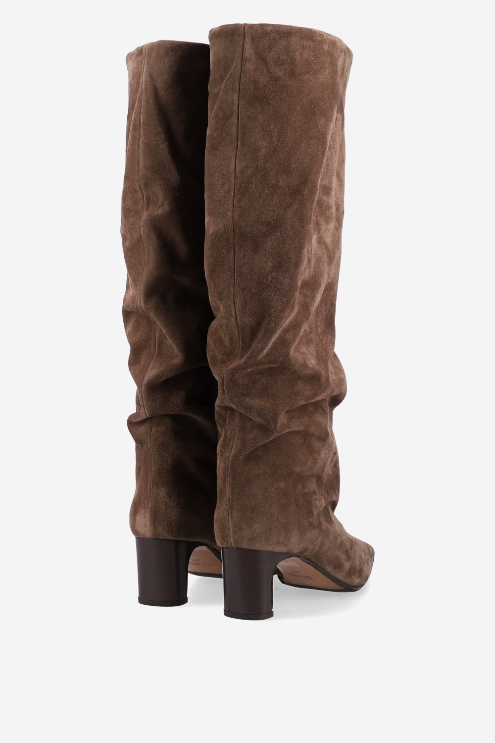 Draped suede boots