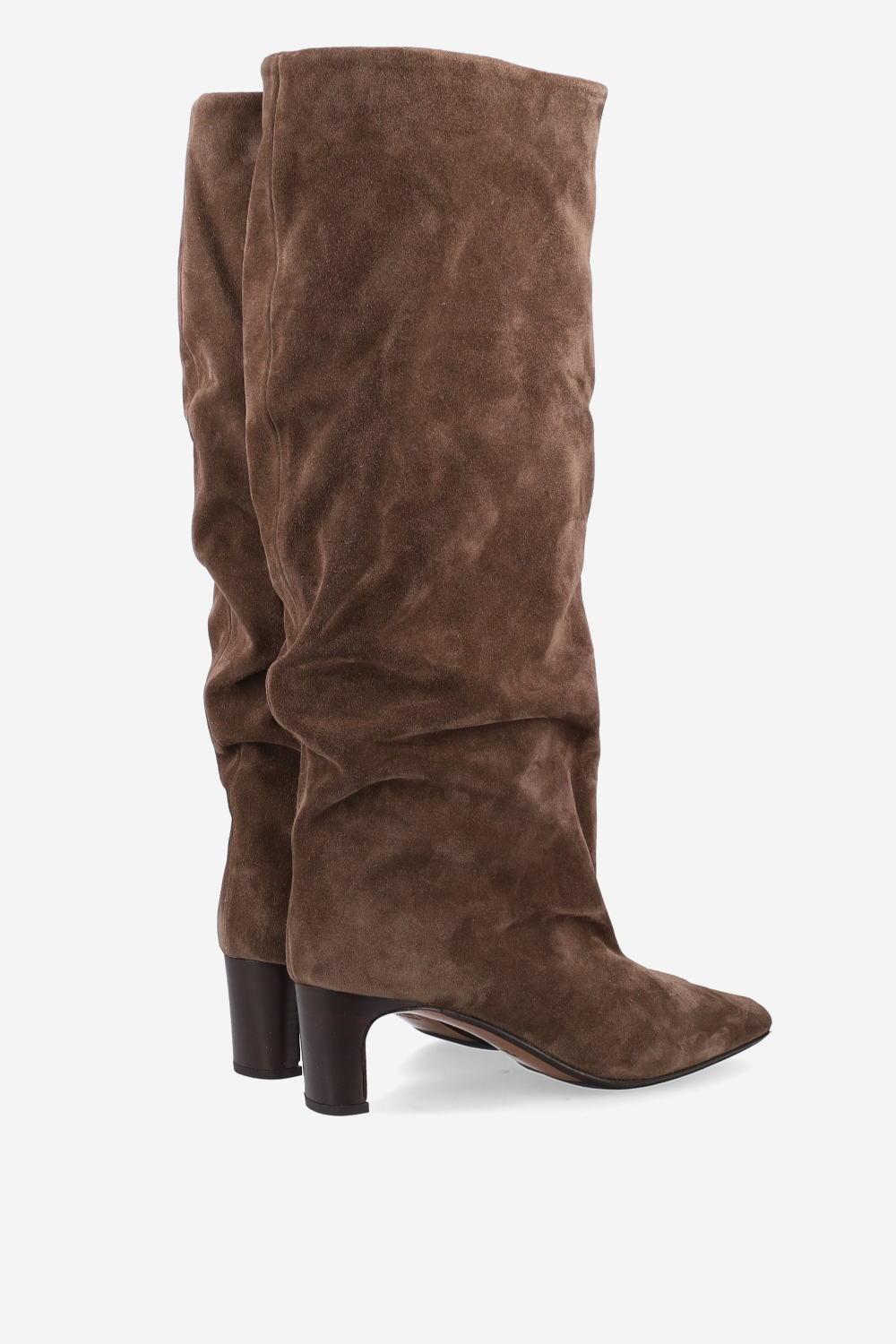 Draped suede boots