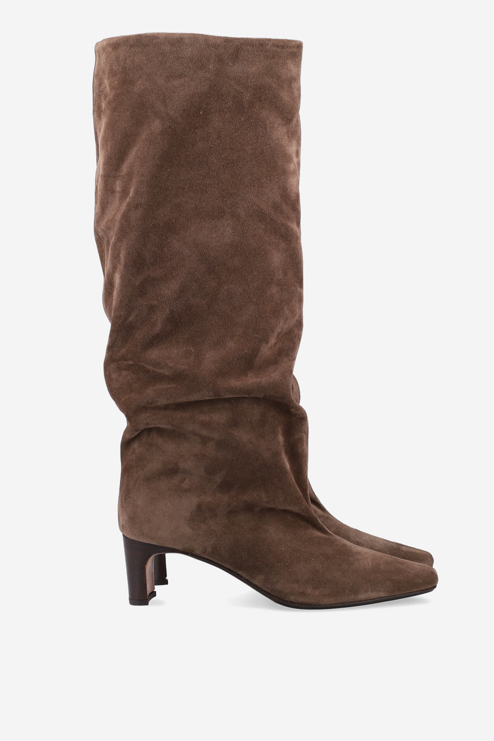 Draped suede boots