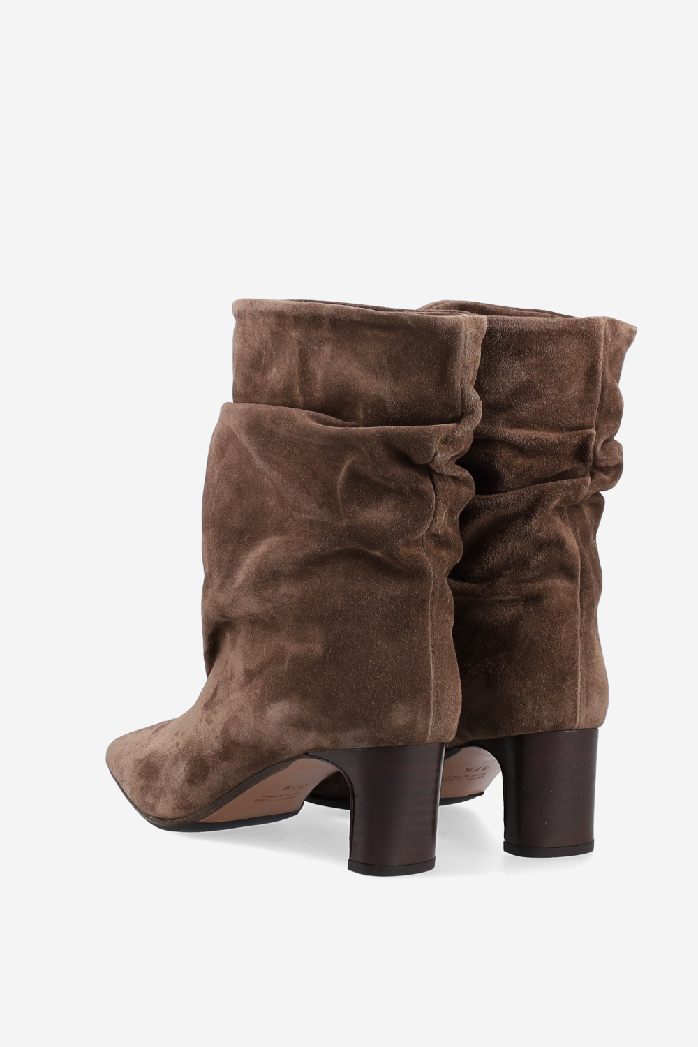 Draped suede ankle boots