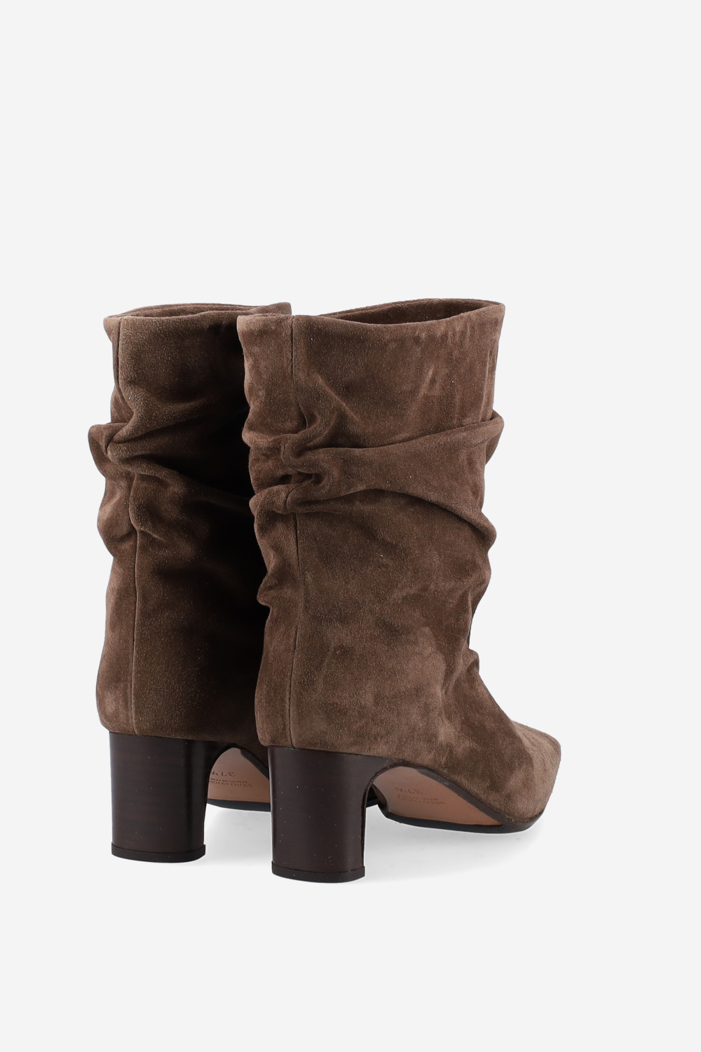 Draped suede ankle boots