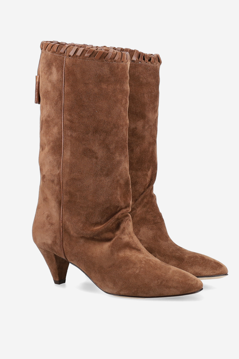 Fringe suede boots