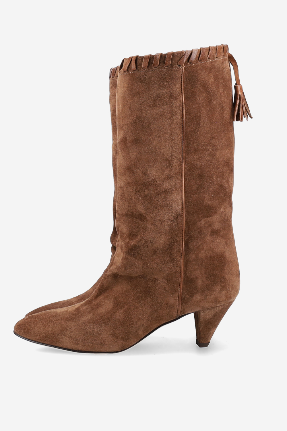 Fringe suede boots