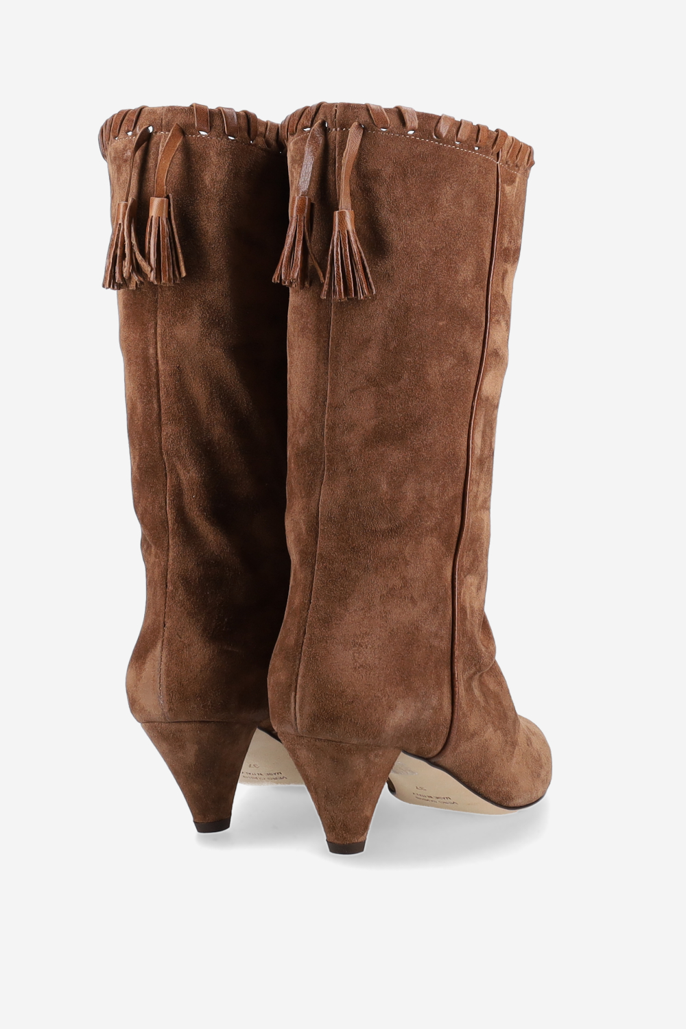Fringe suede boots