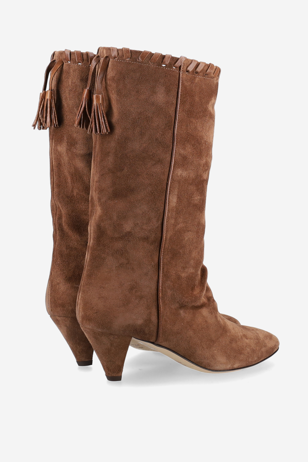 Fringe suede boots