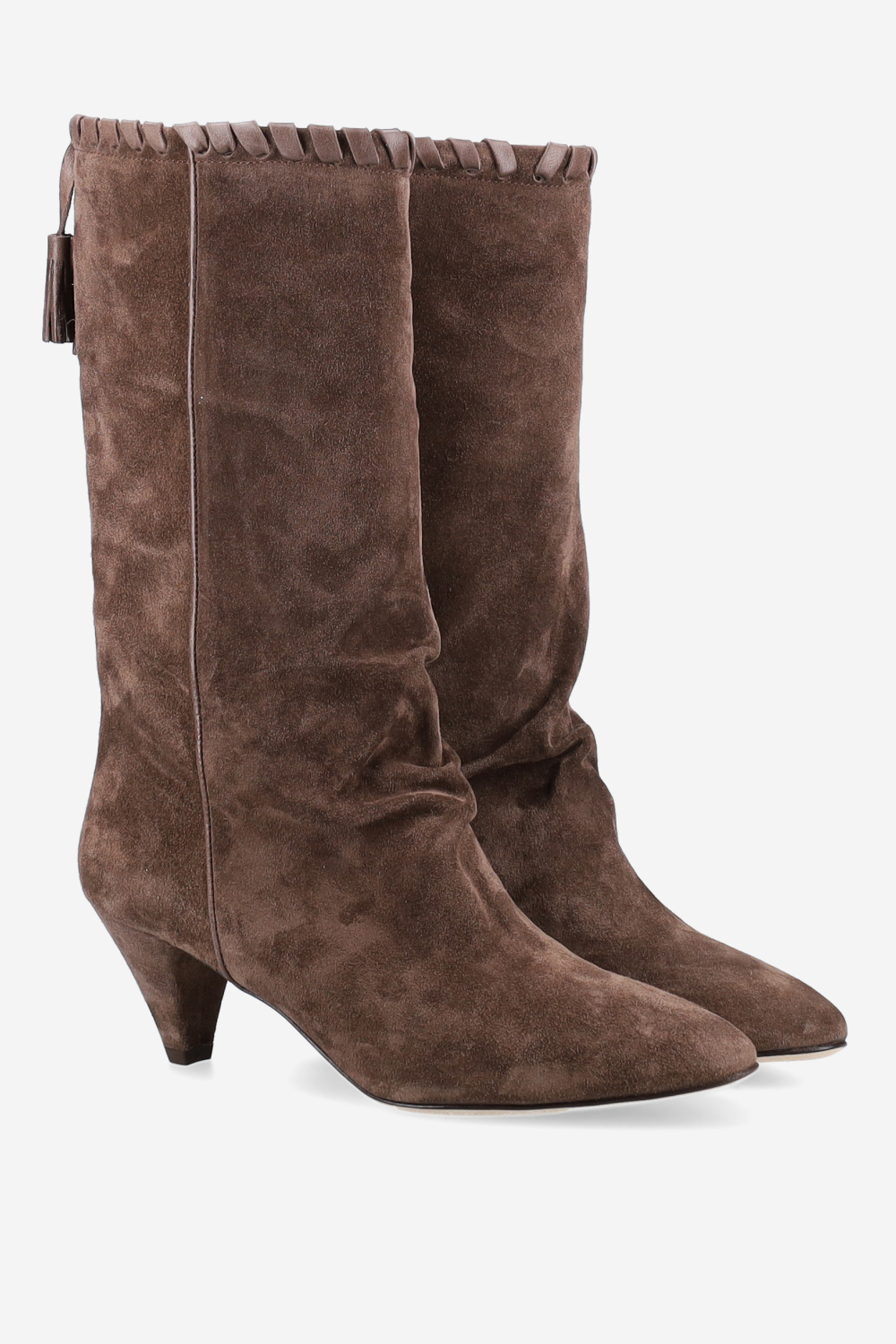 Fringe suede boots