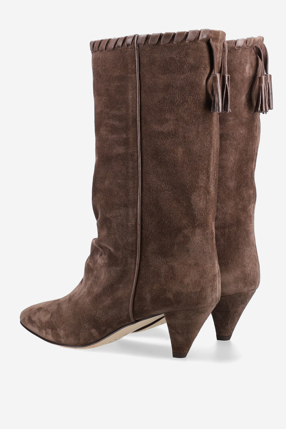 Fringe suede boots
