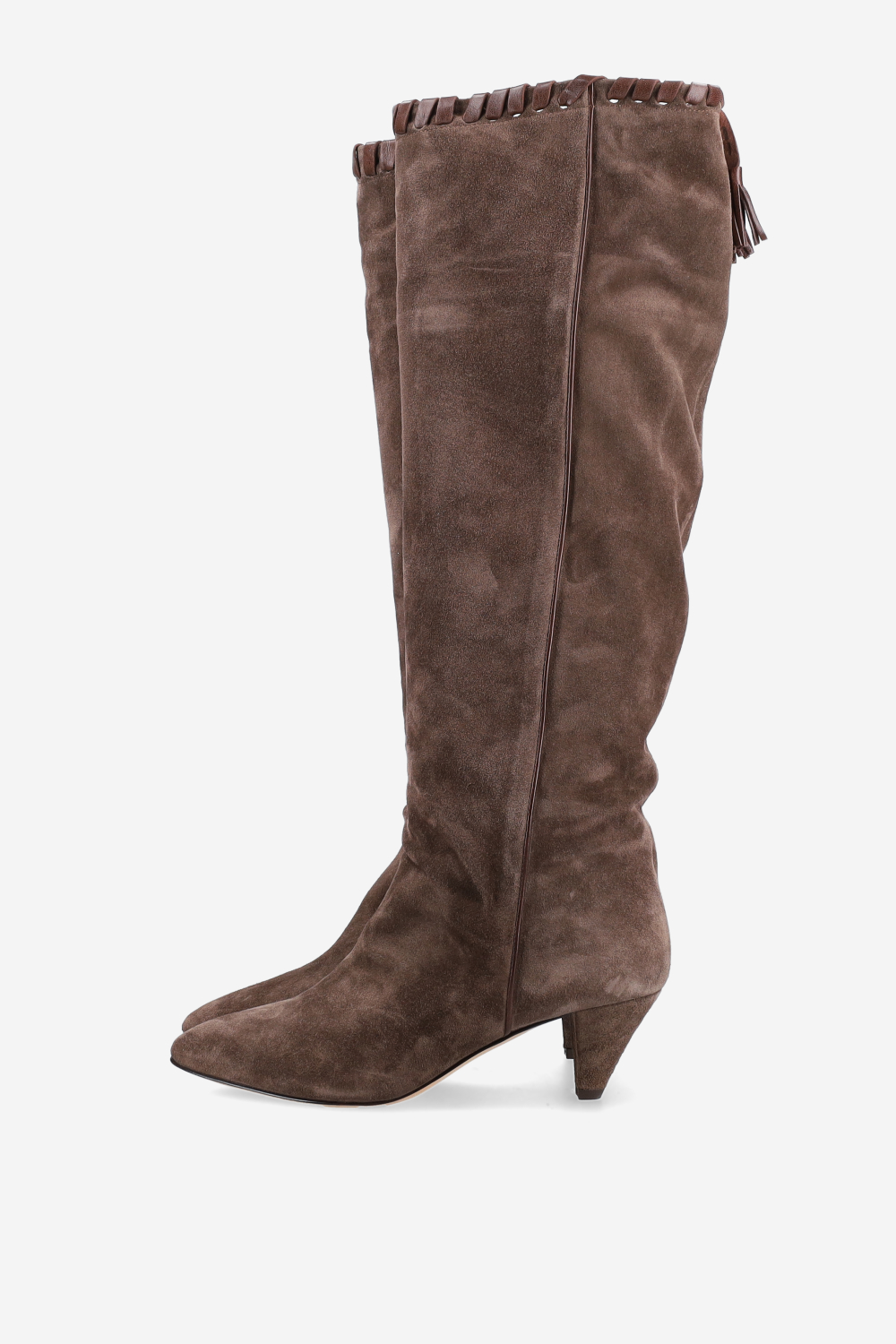 Fringe suede boots