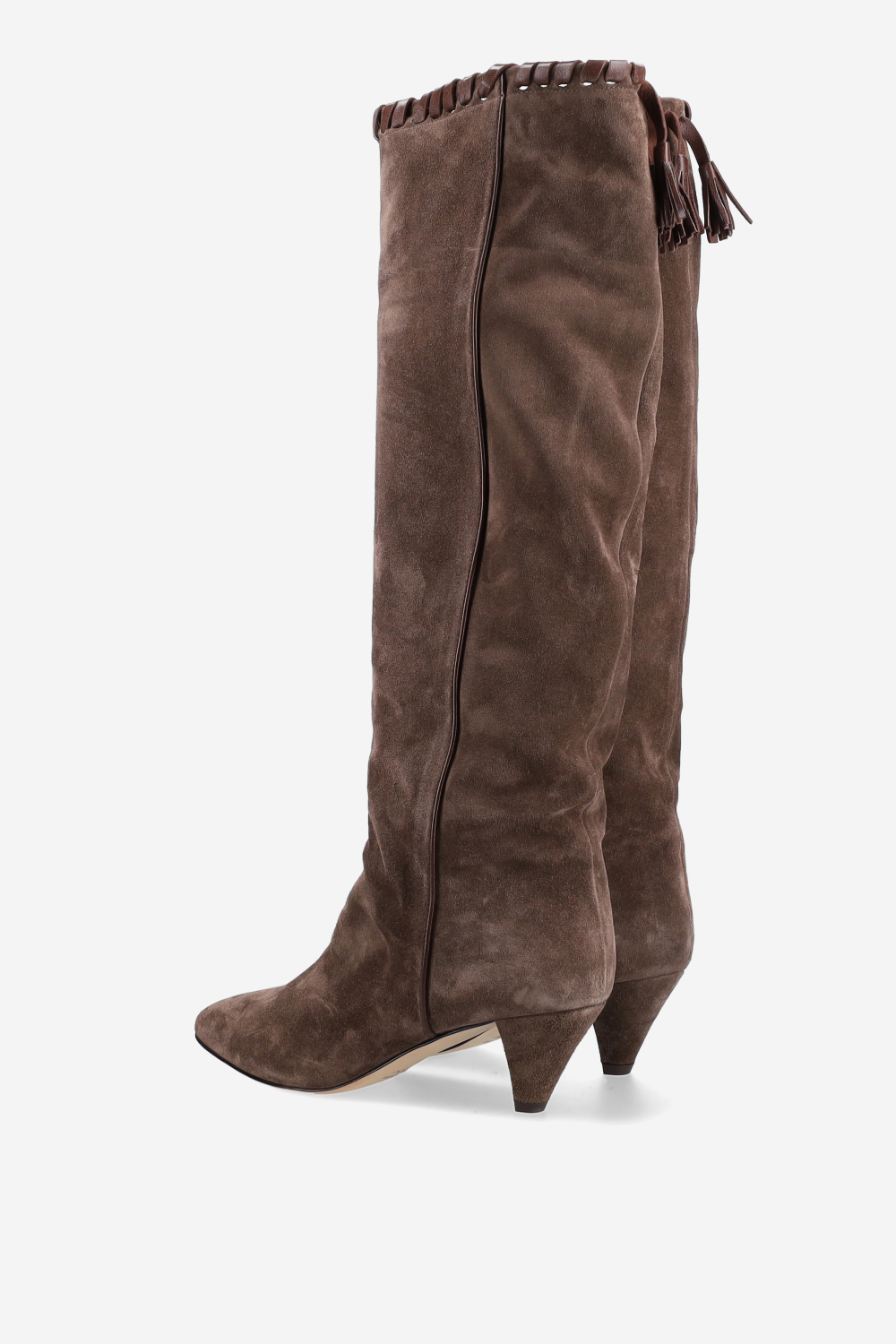 Fringe suede boots
