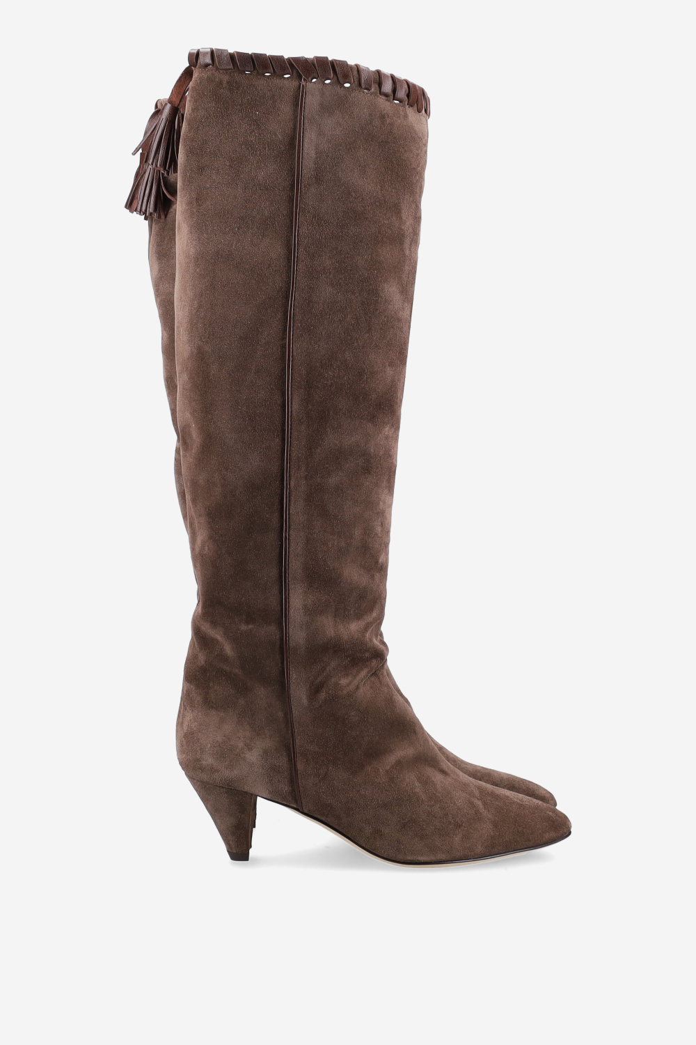 Fringe suede boots