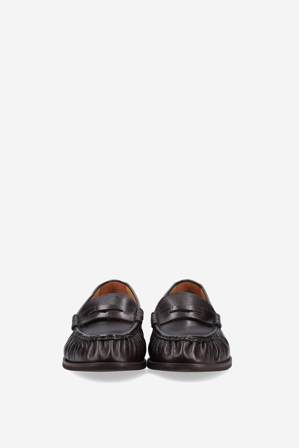 Wrinkle leather loafers