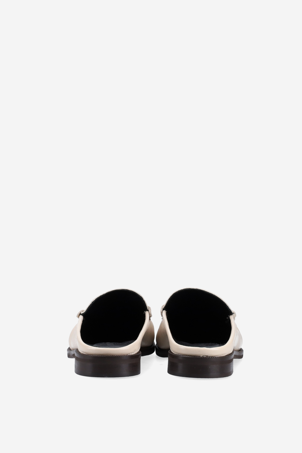Wrinkle leather loafer mules
