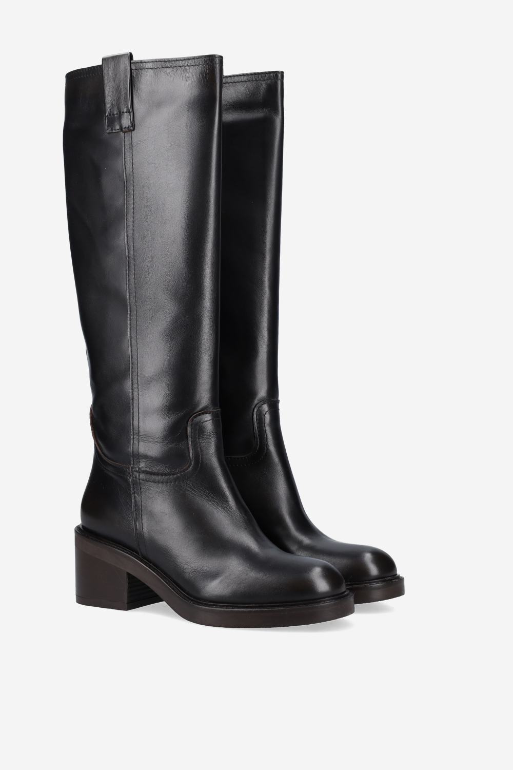High leather boots