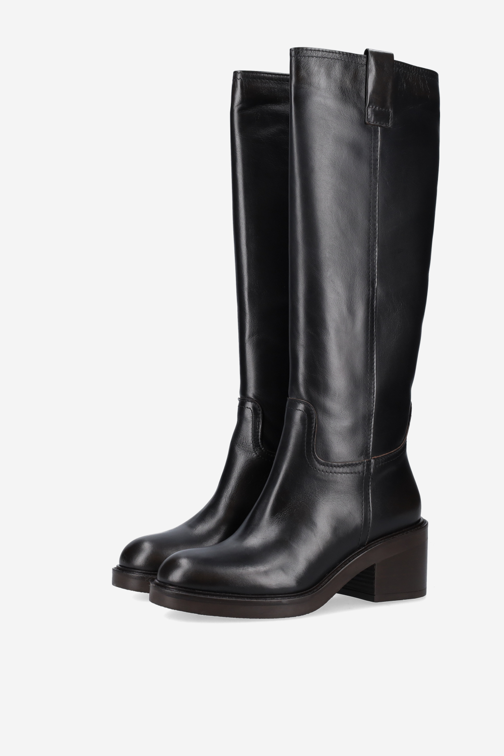 High leather boots