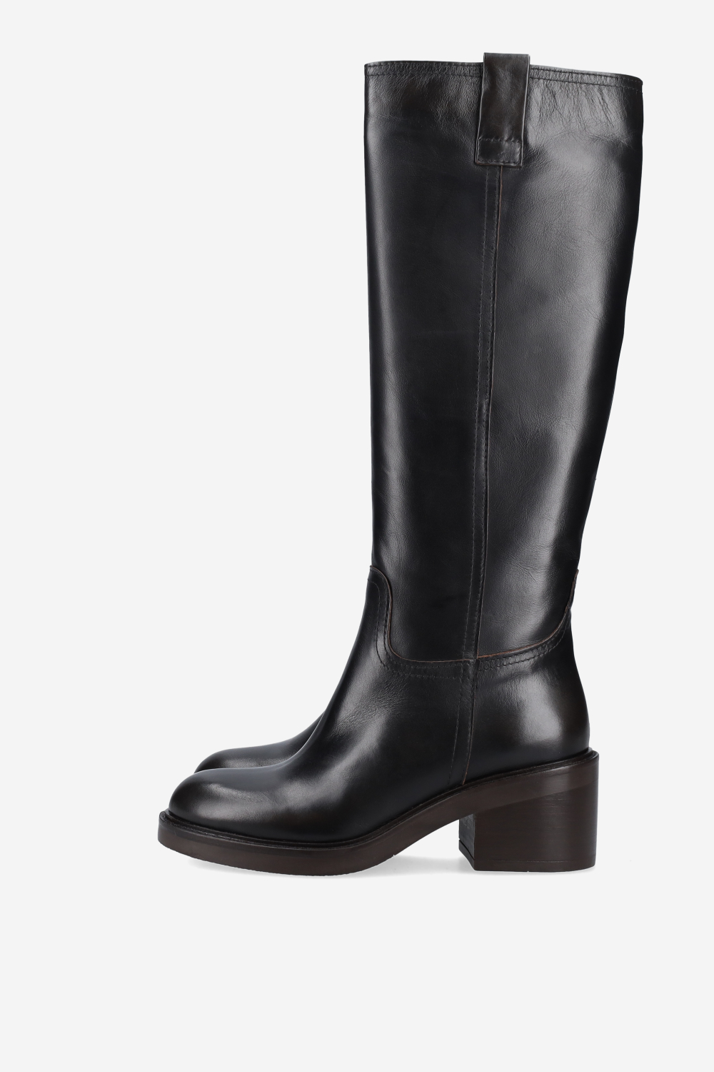High leather boots