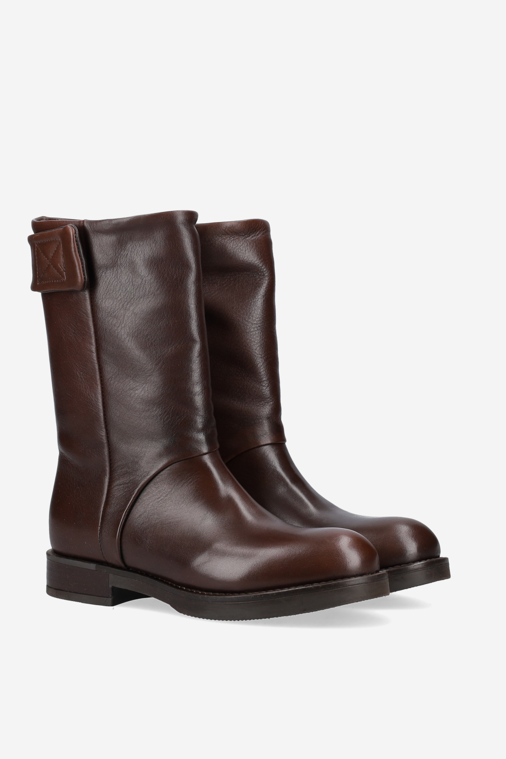 Velcro leather boots
