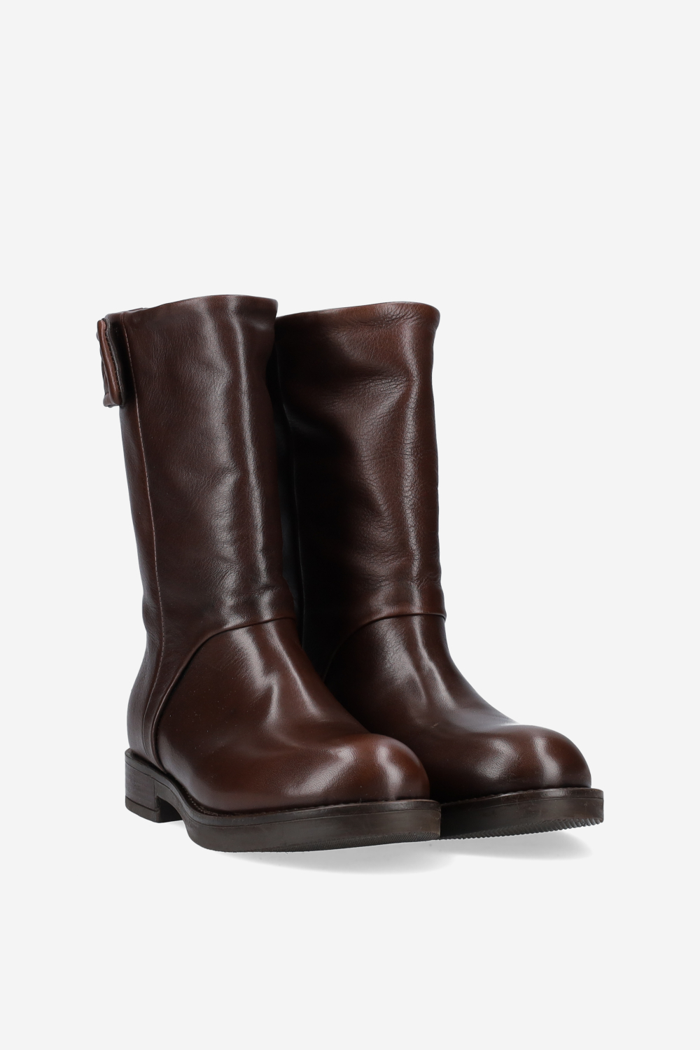 Velcro leather boots