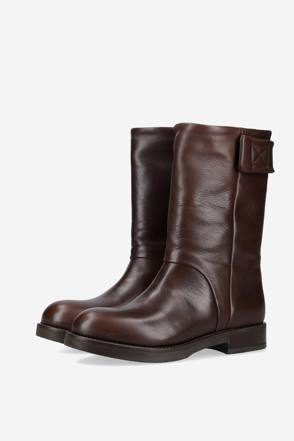 Velcro leather boots