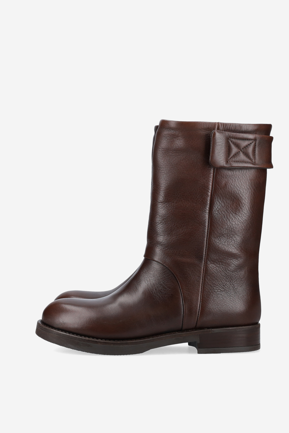 Velcro leather boots