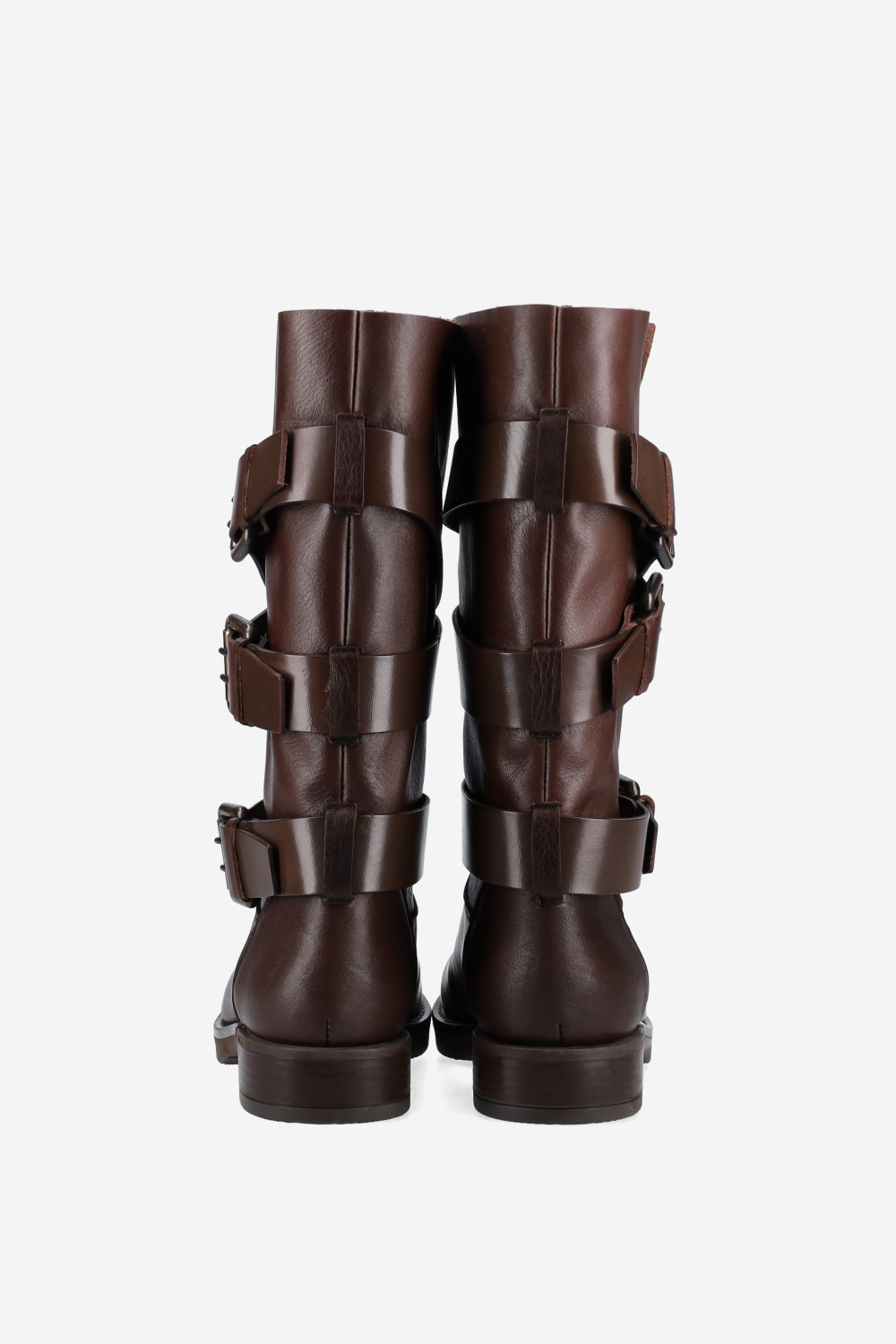 Buckled leather boots