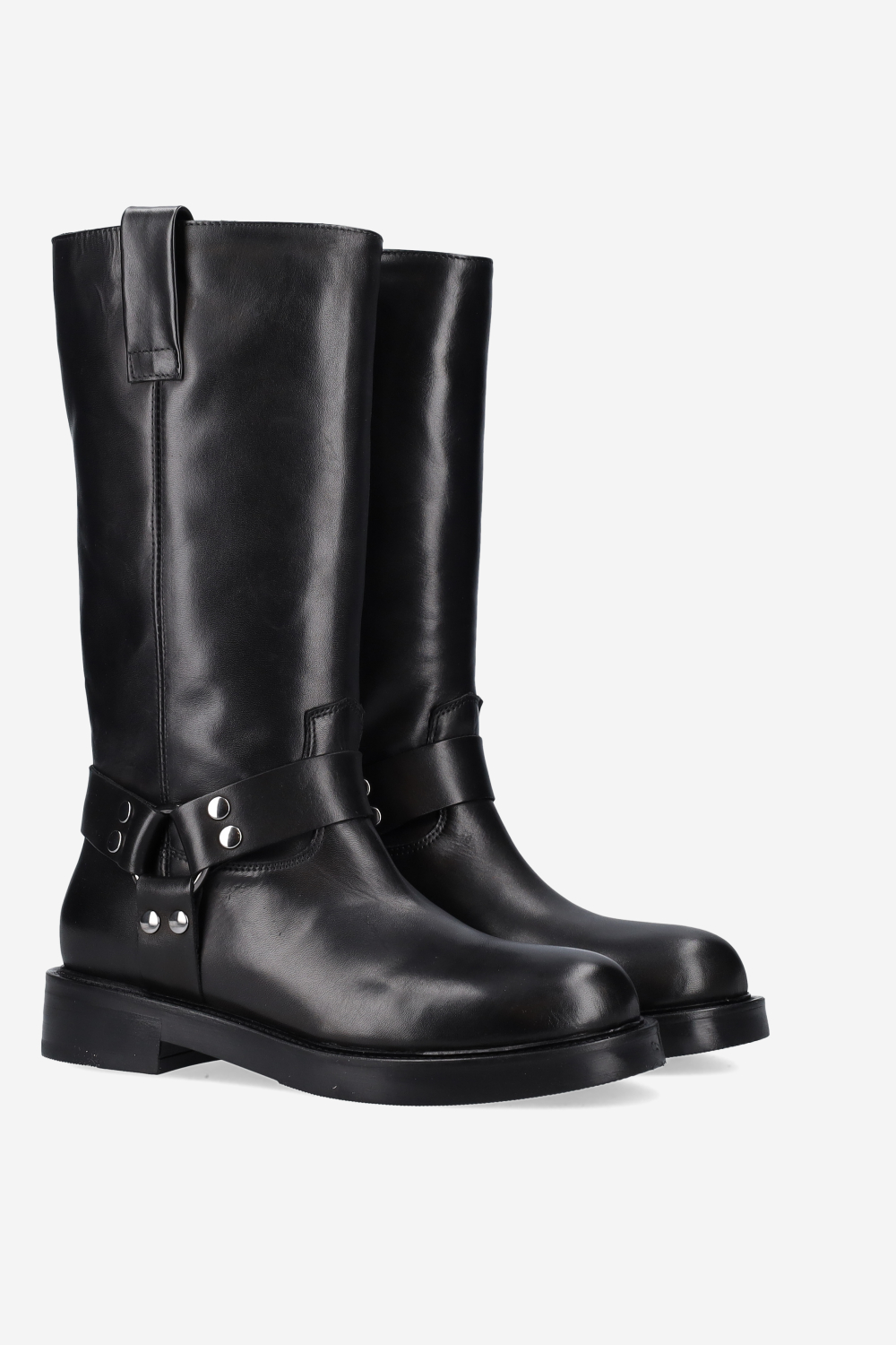 Buckled leather boots