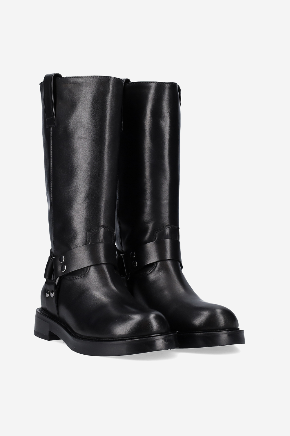 Buckled leather boots