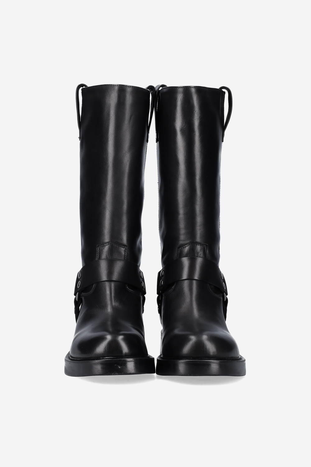 Buckled leather boots
