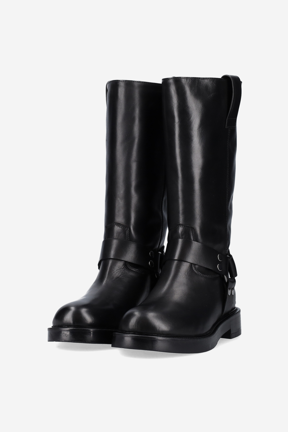 Buckled leather boots