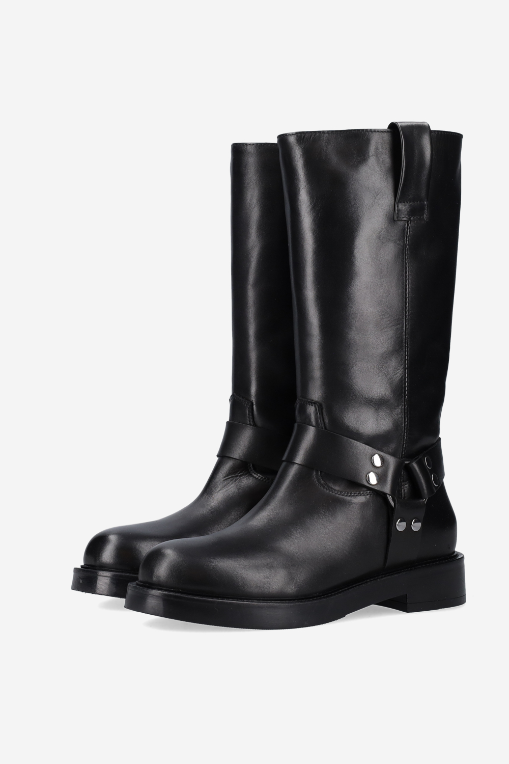 Buckled leather boots