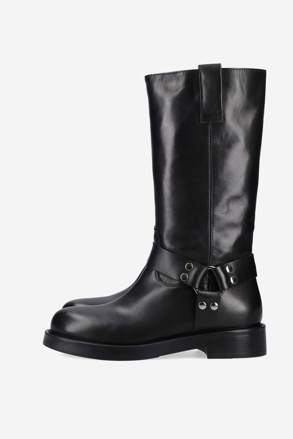 Buckled leather boots