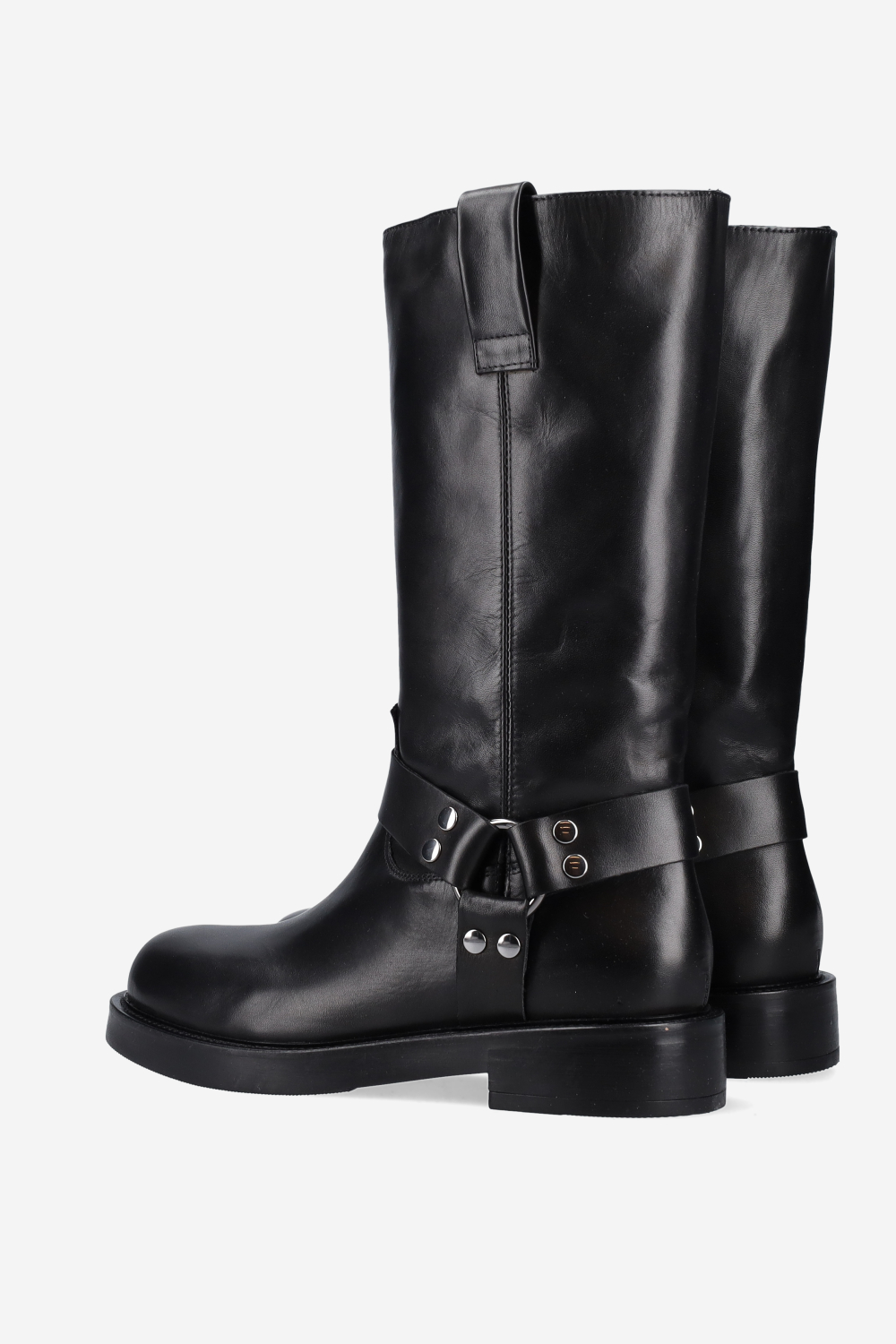 Buckled leather boots