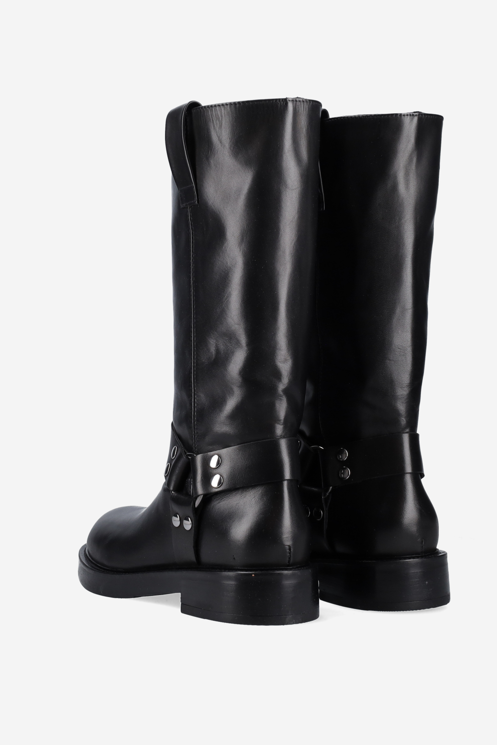 Buckled leather boots